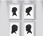 Kids Silhouettes on Frame Vector