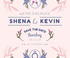We're Engaged Invitation Template Vector