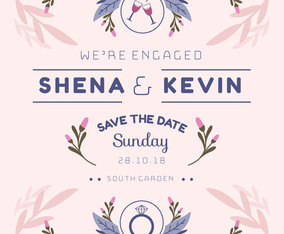 We're Engaged Invitation Template Vector