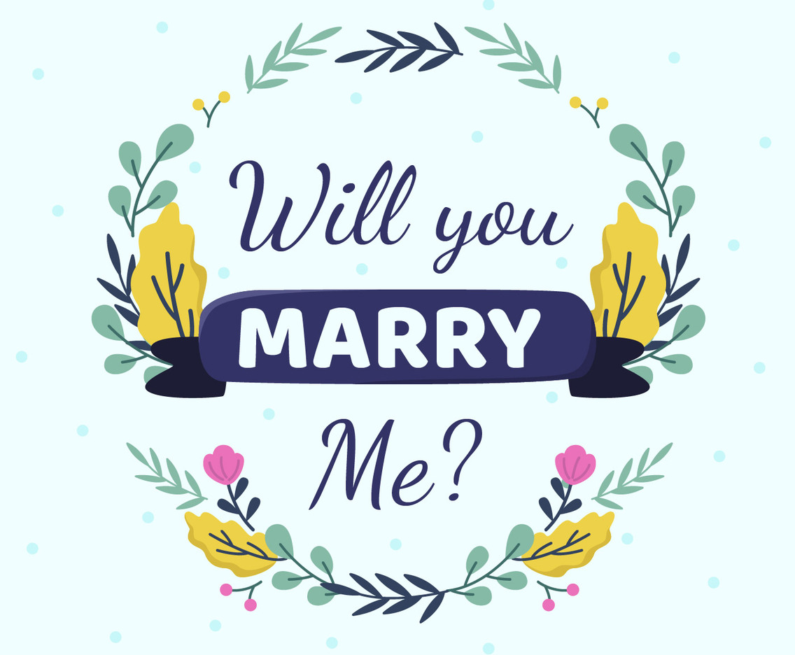 Will You Marry Me Cards Template Vector