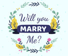 Will You Marry Me Cards Template Vector