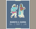 Dandiya  Garba Poster With Two Dancers