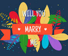 Romantic Engagement Proposal Vectors