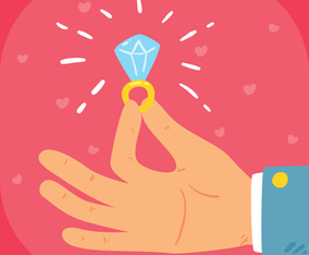 Engagement Proposal With Ring Vector