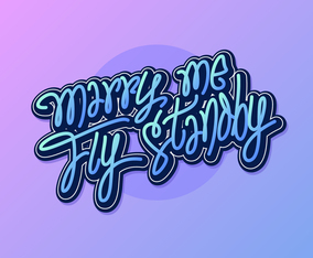 Free Hand Marry Me Fly Standby Engagement Proposal Vector