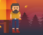 Bearded Man with Fall Boots