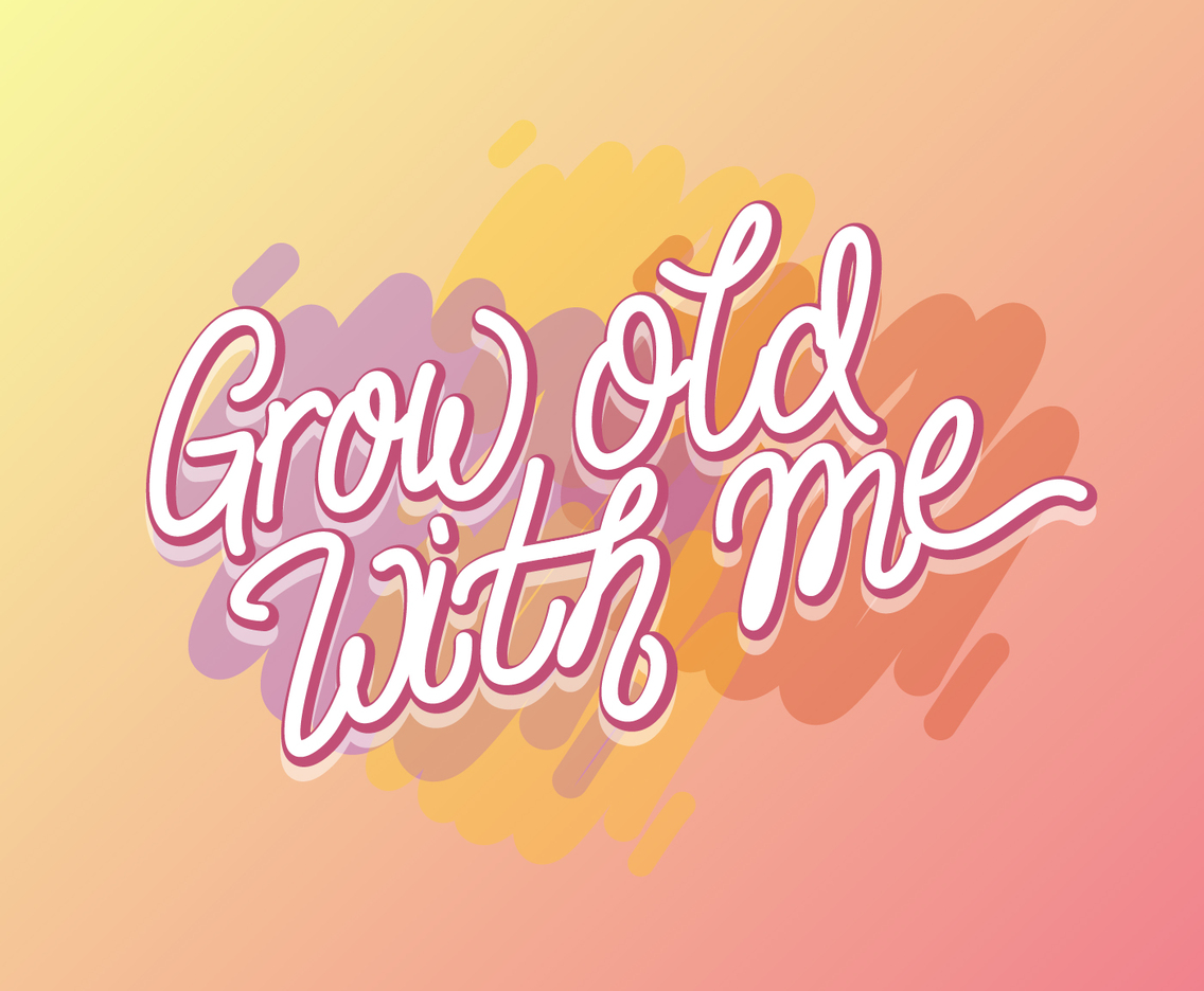 Free Hand Grow Old With Me Engagement Proposal Vector