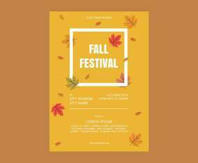 Fall Festival Vector Poster Template