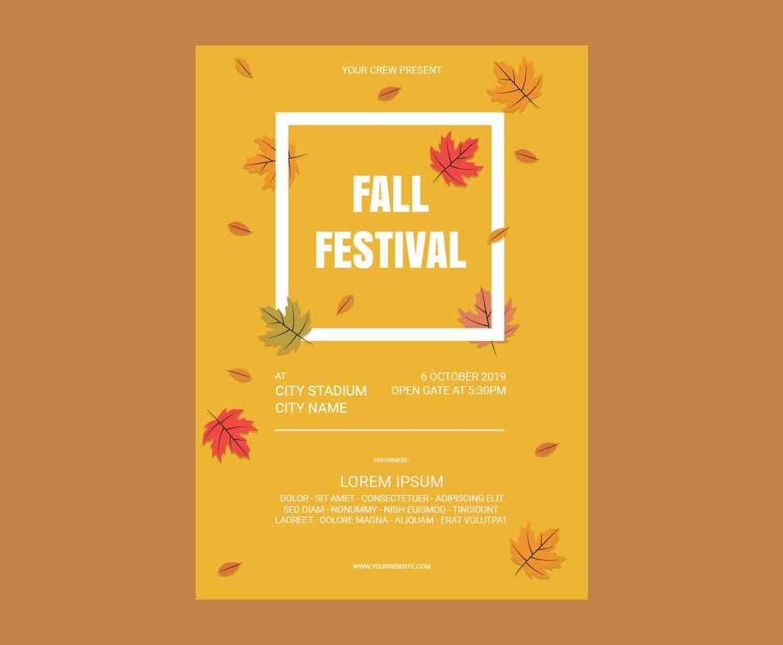 Fall Festival Vector Poster Template