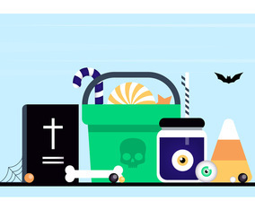 Vector Halloween Elements and Accessories