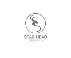 Stag Head Logo Vector Illustration