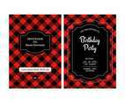 Buffalo Plaid Invitation Vector Template