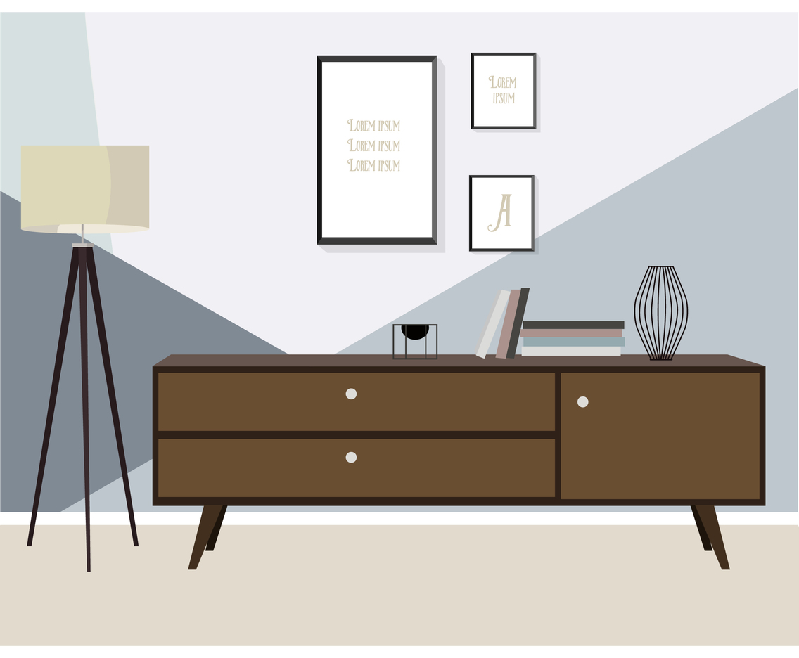 Vector Room and Furniture Illustration