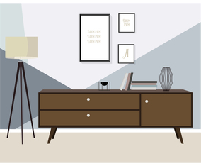 Vector Room and Furniture Illustration