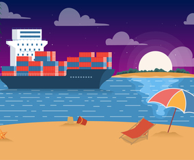 Vector Beautiful Summer Landscape Illustration