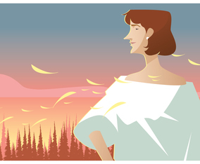 Girl in Fall Faashion Vector