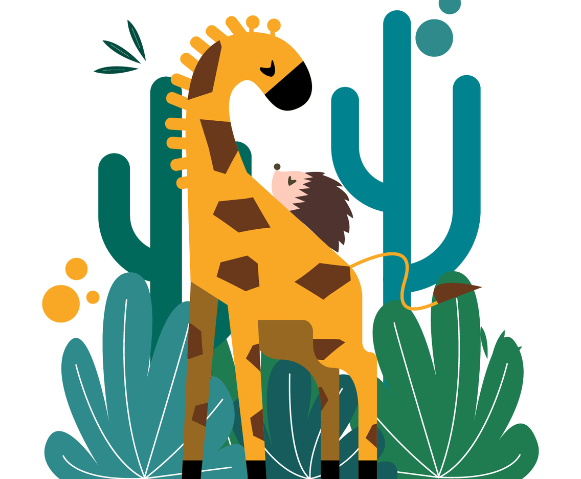 Cute Giraffe and Porcupine Unlikely Pair