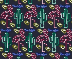Vector Neon Elements Pattern