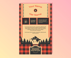 Buffalo Plaid Wedding Invitation Template Vector