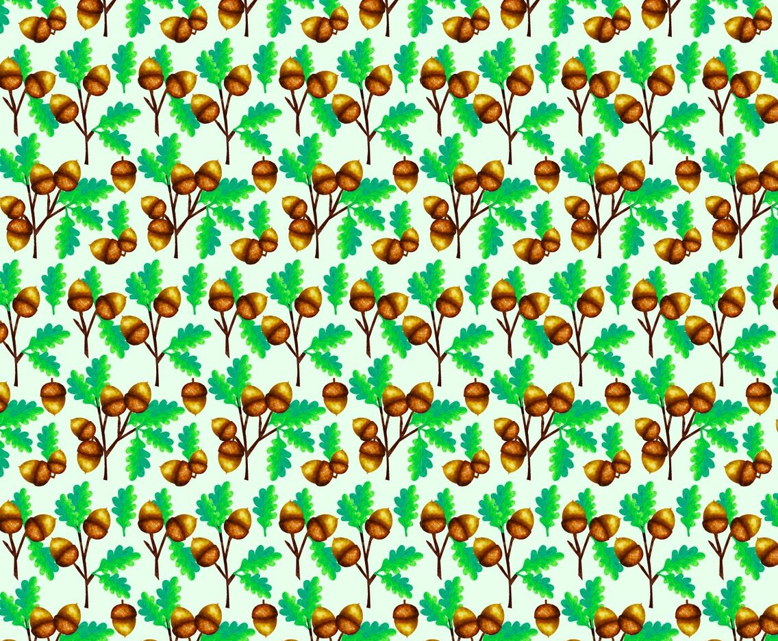 Vector Acorns Seamless Pattern