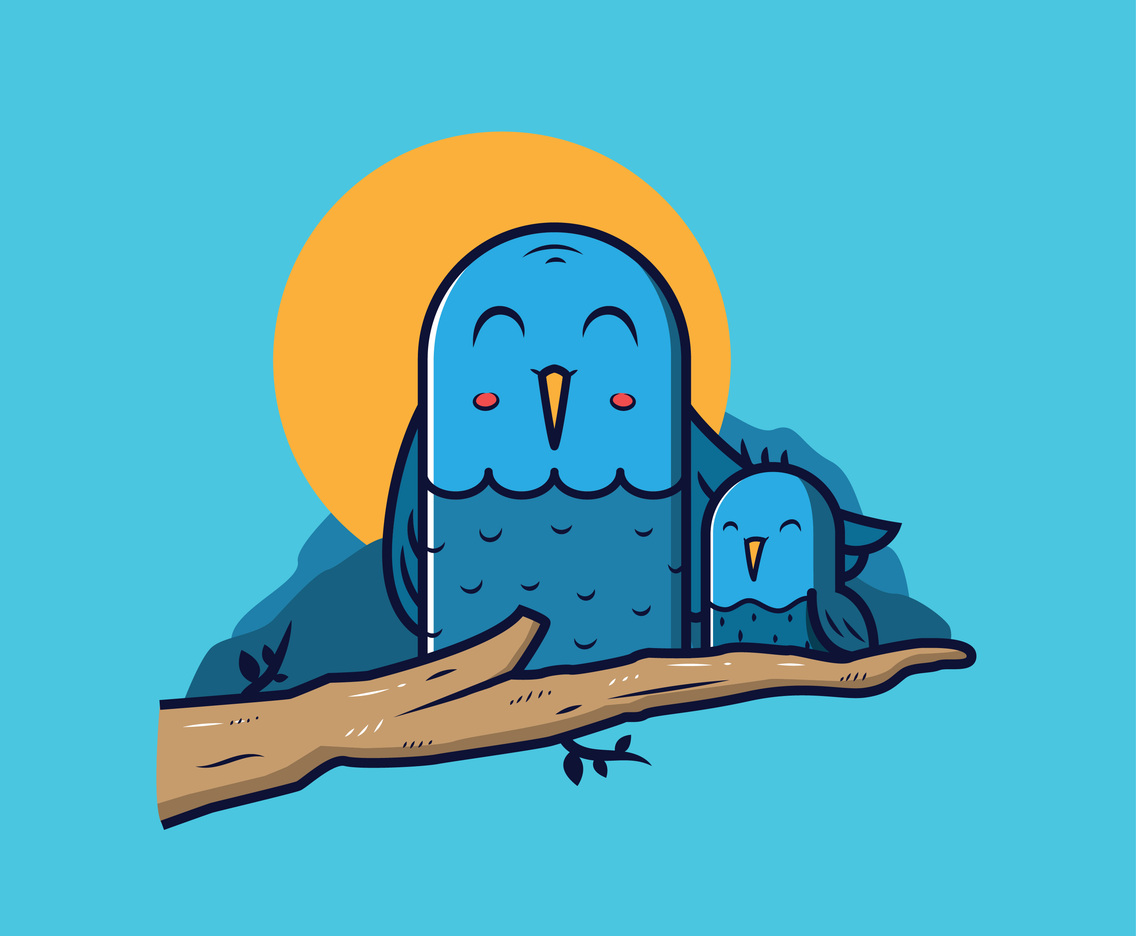 Animal mom and baby vector