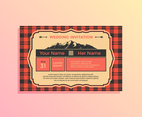 Landscape Buffalo Plaid Wedding Invitation Template Vector
