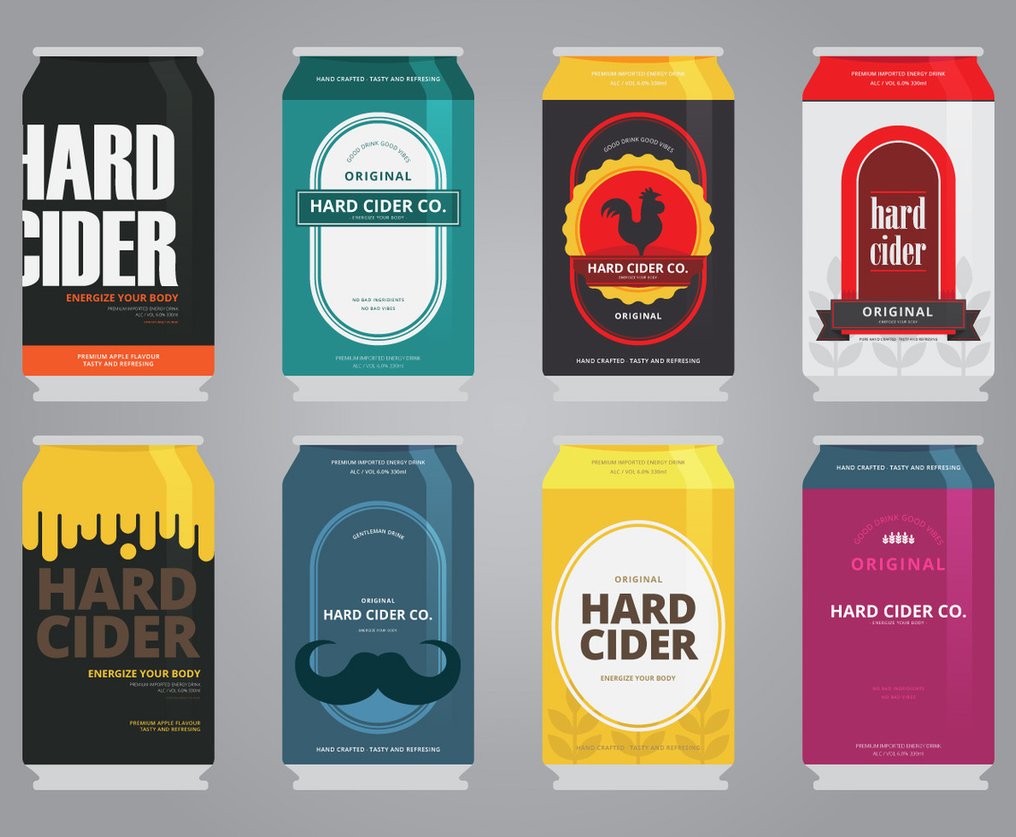 Apple Cider Slush Refreshing Energy Drink Package Design Template Design Illustration