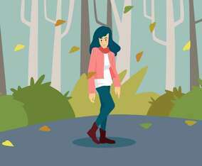 Girl In Fall Fashion Vector Illustration
