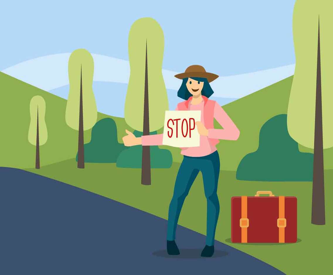 Hitch Hiker Vector Illustration