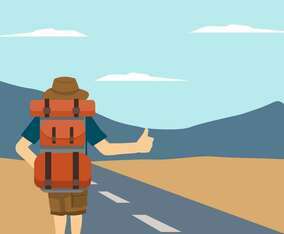 Hitch Hiker Vector Illustration