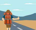 Hitch Hiker Vector Illustration