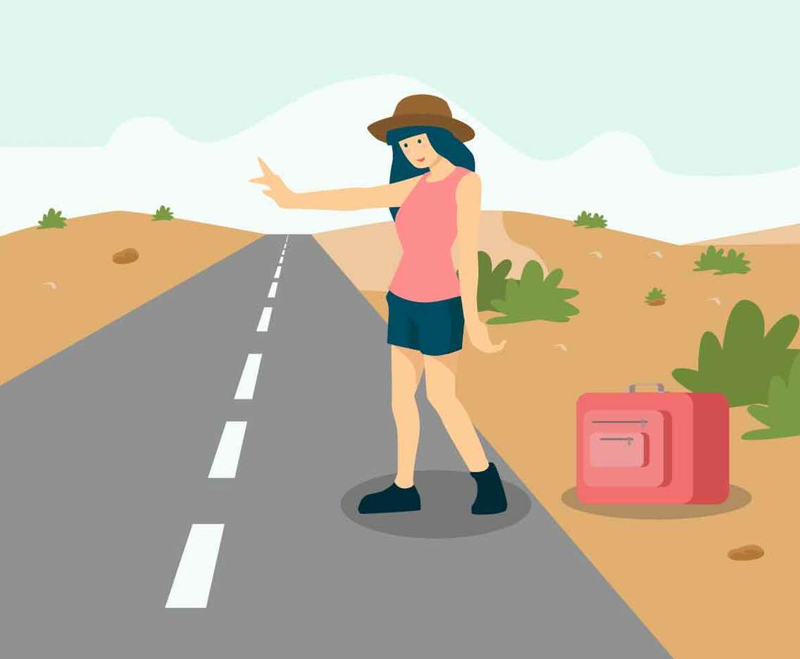 Hitch Hiker Vector Illustration