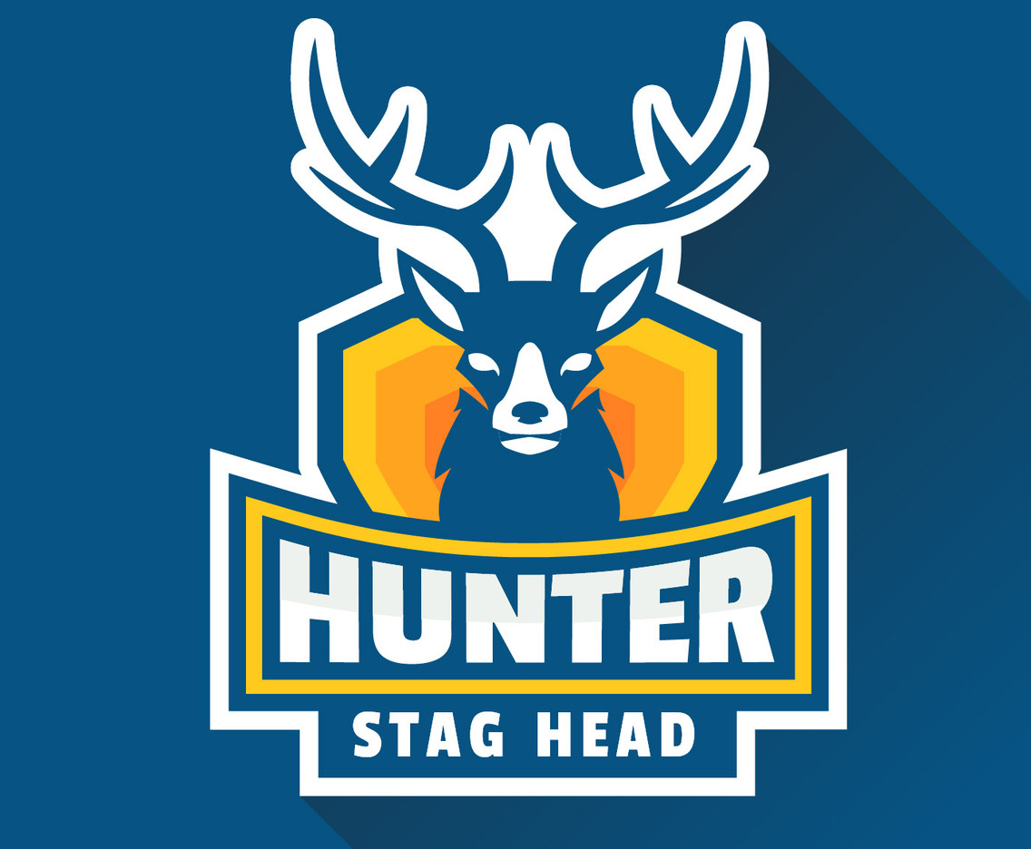 Hunter Stag Head Logo Vector