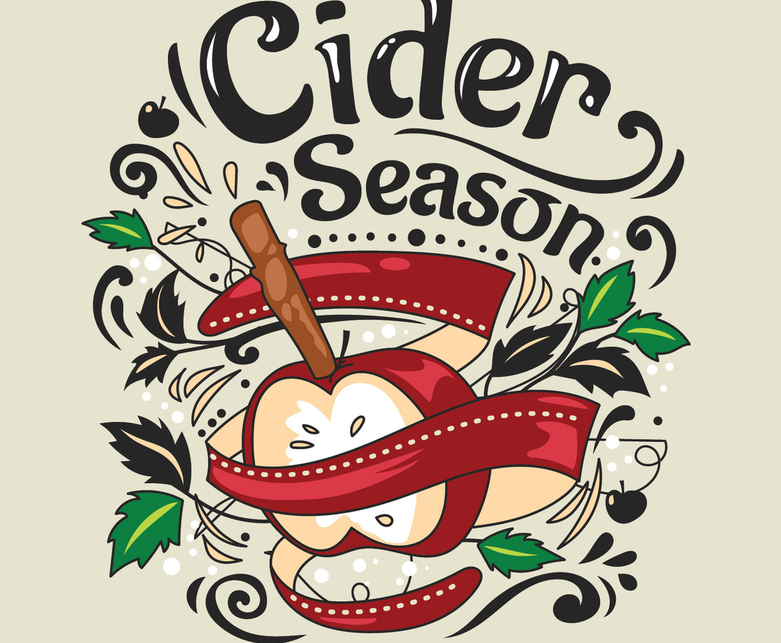 Doodle Illustration with Hot Drink Apple Cider