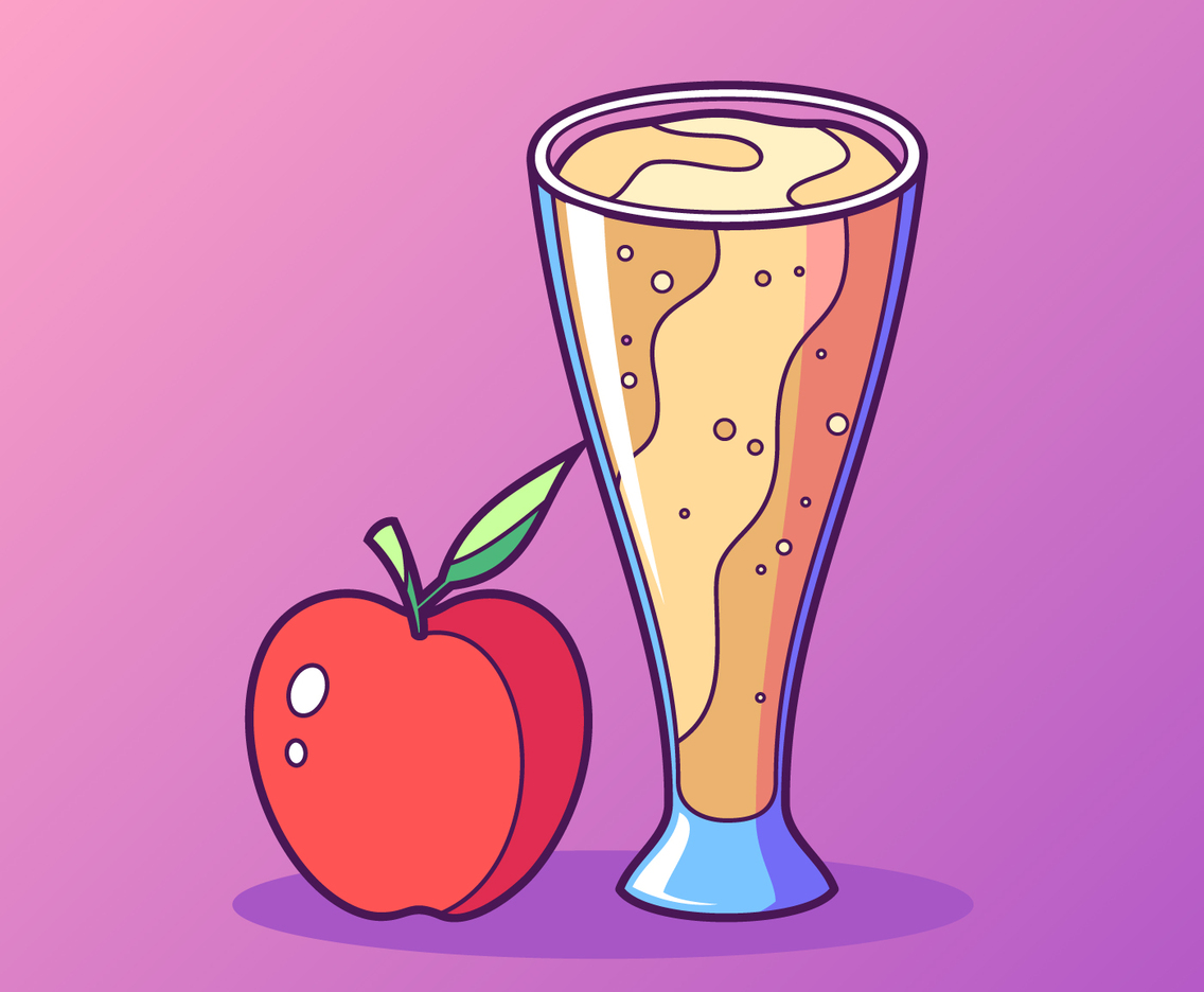 A Glass Of Apple Cider Slush Vector