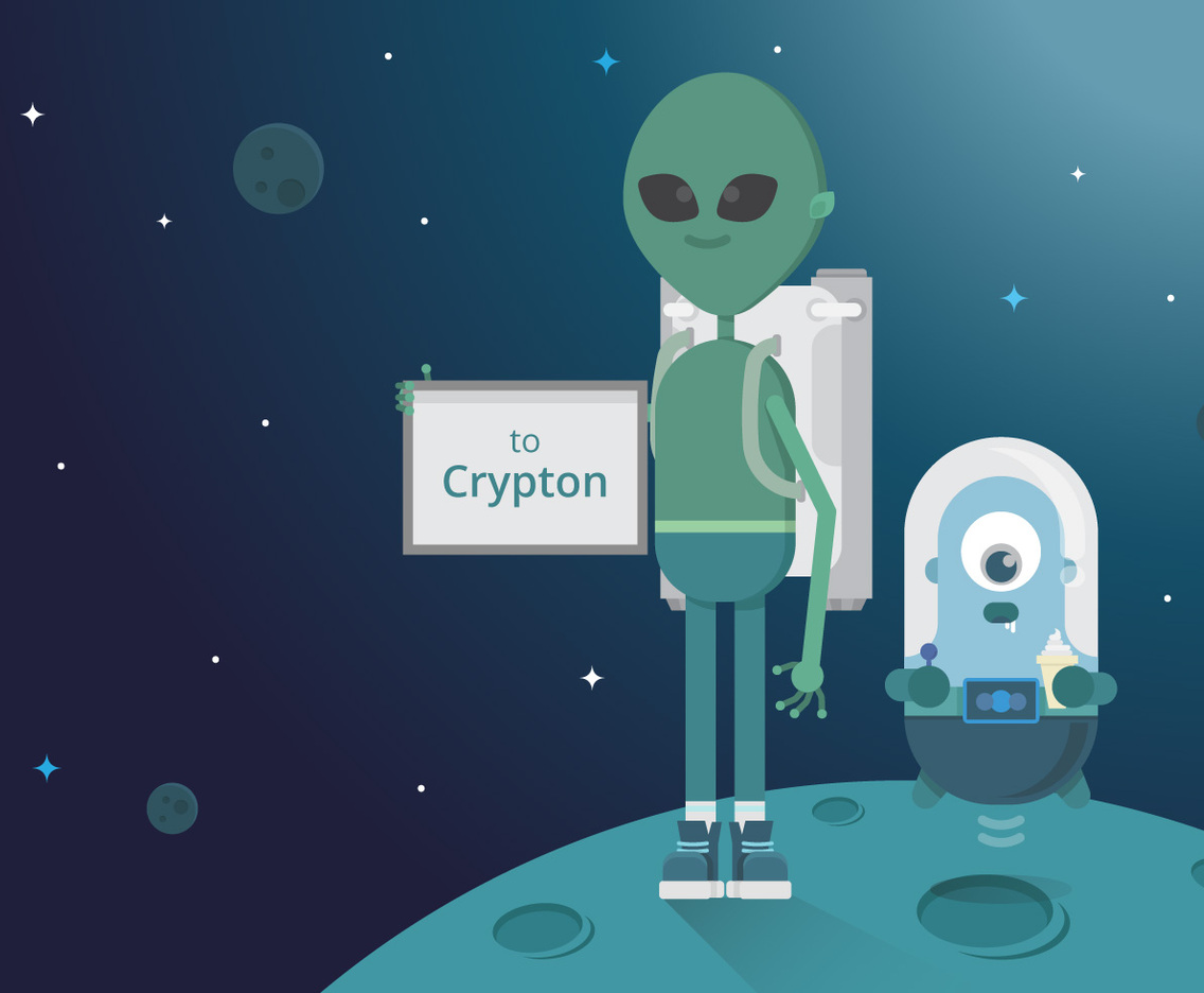 Hitch Hiker Illustration. Alien and UFO character for hitch hiking trip.