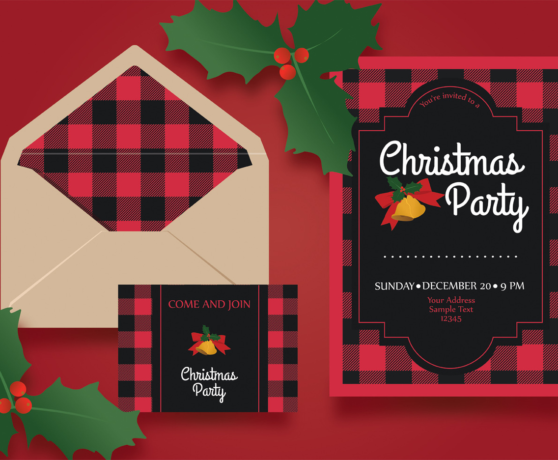 Christmas Party Invitation Template Vector
