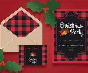 Christmas Party Invitation Template Vector