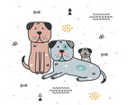 Dog Family Vector