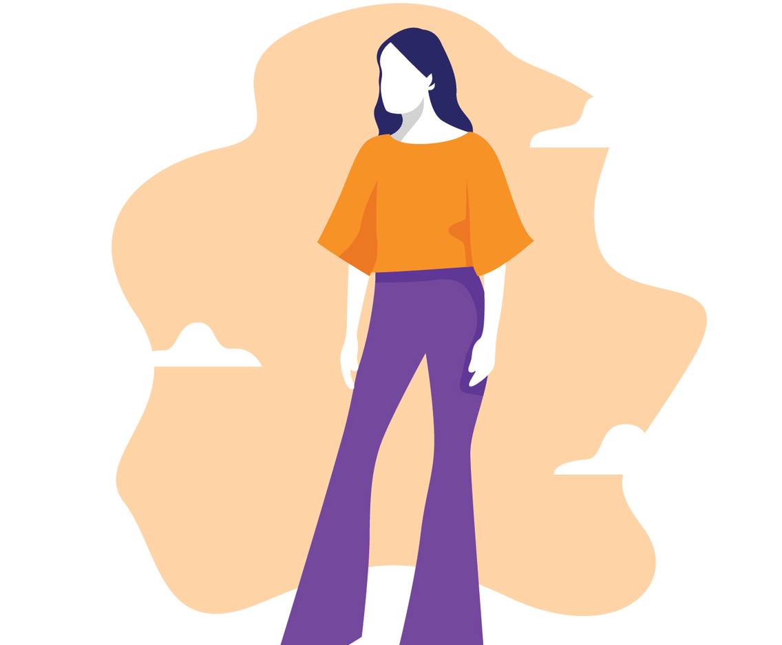 Woman bell bottoms, flare jeans