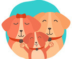 Dog Family Vector Illustration