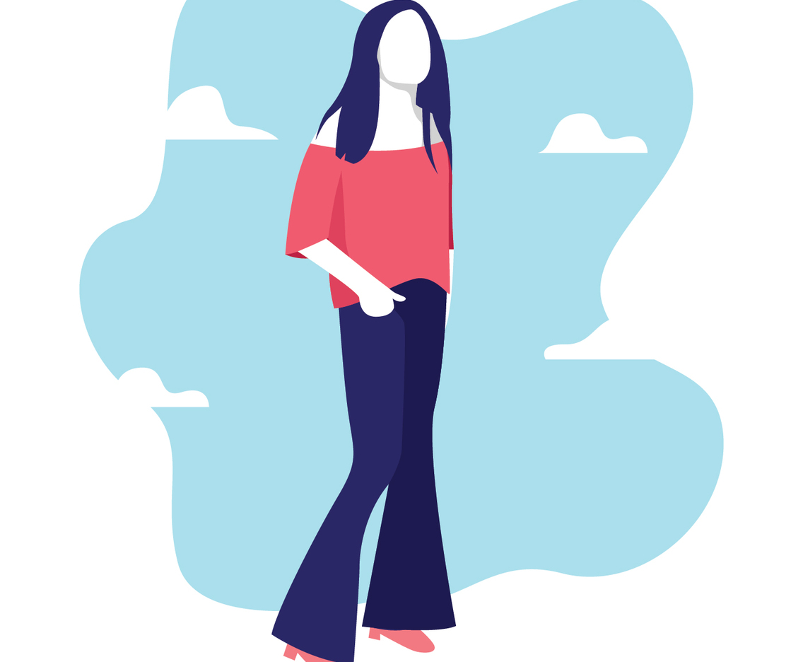 Bell bottoms woman illustration