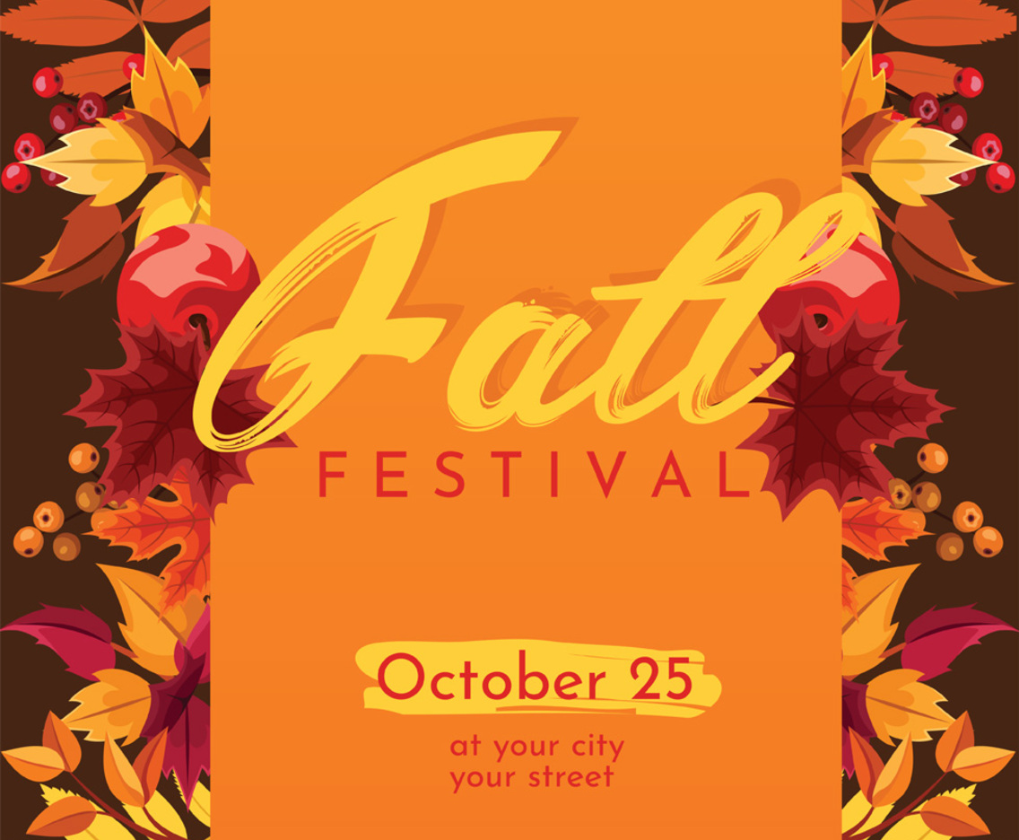 Fall Fest Flyer Vector Design