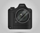 Realistic DSLR Camera Front View With Gradient background Vector Illustration