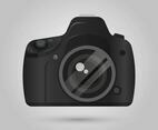 Realistic DSLR Camera Front View With Gradient background Vector Illustration
