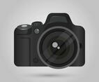 Realistic DSLR Camera Front View With Gradient background Vector Illustration