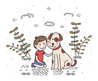 Boy And His Dog Vector