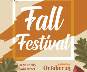 Fall Festivall Flyer Vector Design