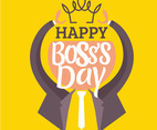 Vector illustration of a Flat Human with Tie. Reach the Crown for Boss's Day