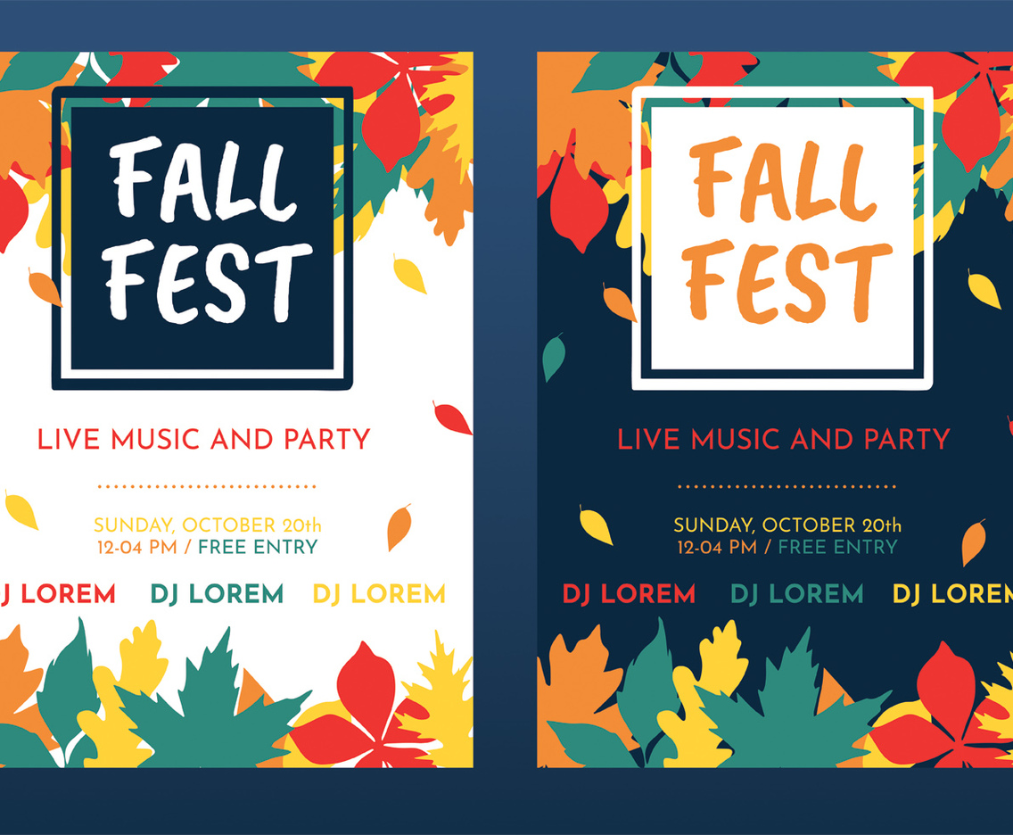 Fall Fest Flyer Vector Design